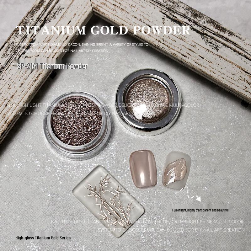 Titanium Magic Mirror Nail Powder In Rose Gold & Silver - High-Gloss Electroplated Glitter