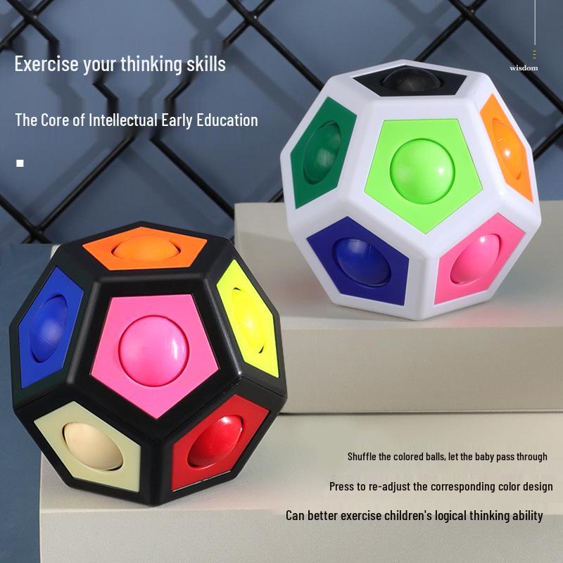 New Rainbow Polyhedron Magic Cube: Colorful Stress Relief Toy for Kids