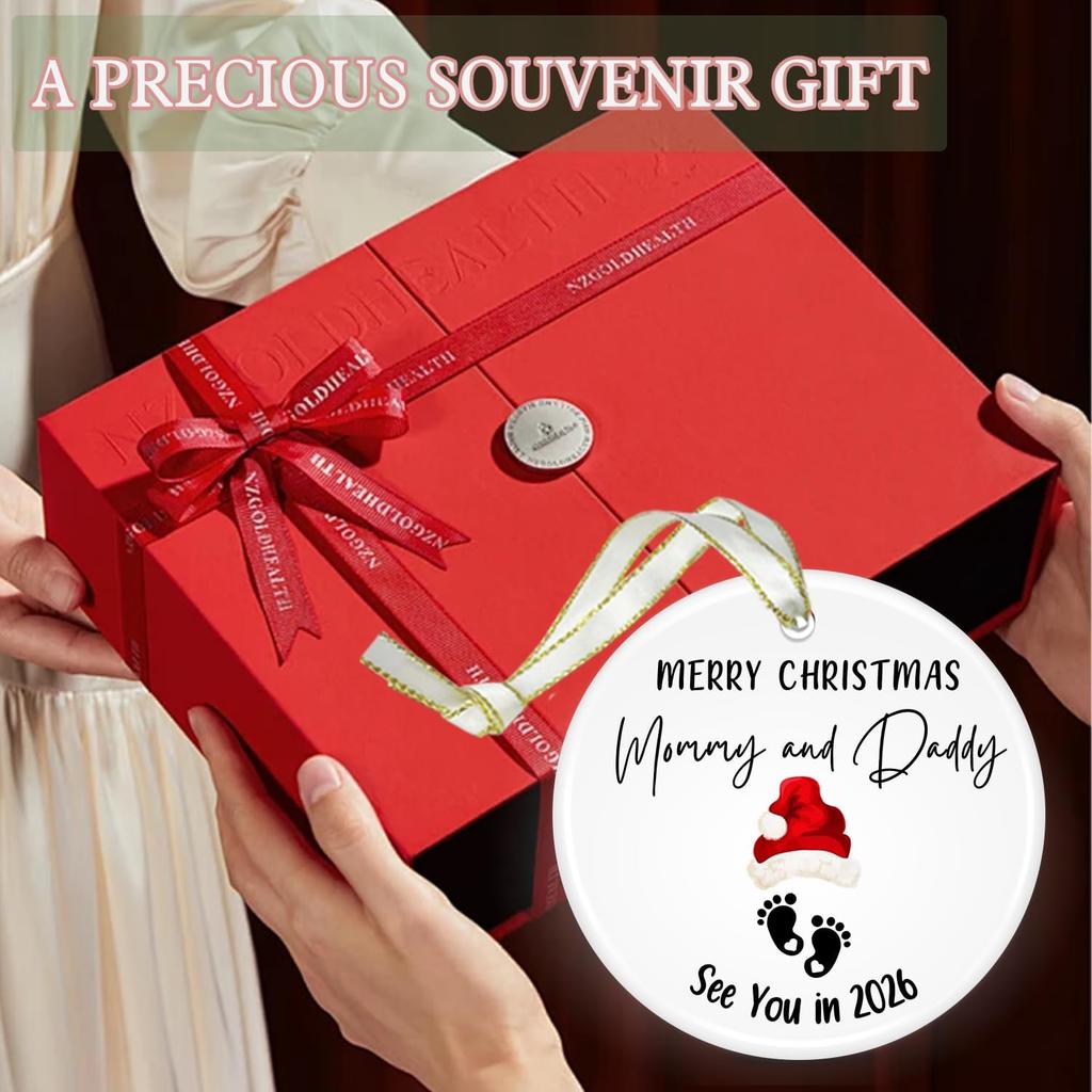 2026 Baby Gender Reveal Ornament – Pregnancy Announcement for Husband Grandparents Family Aunt, New Mom, New Dad, Gifts for Expecting Parents