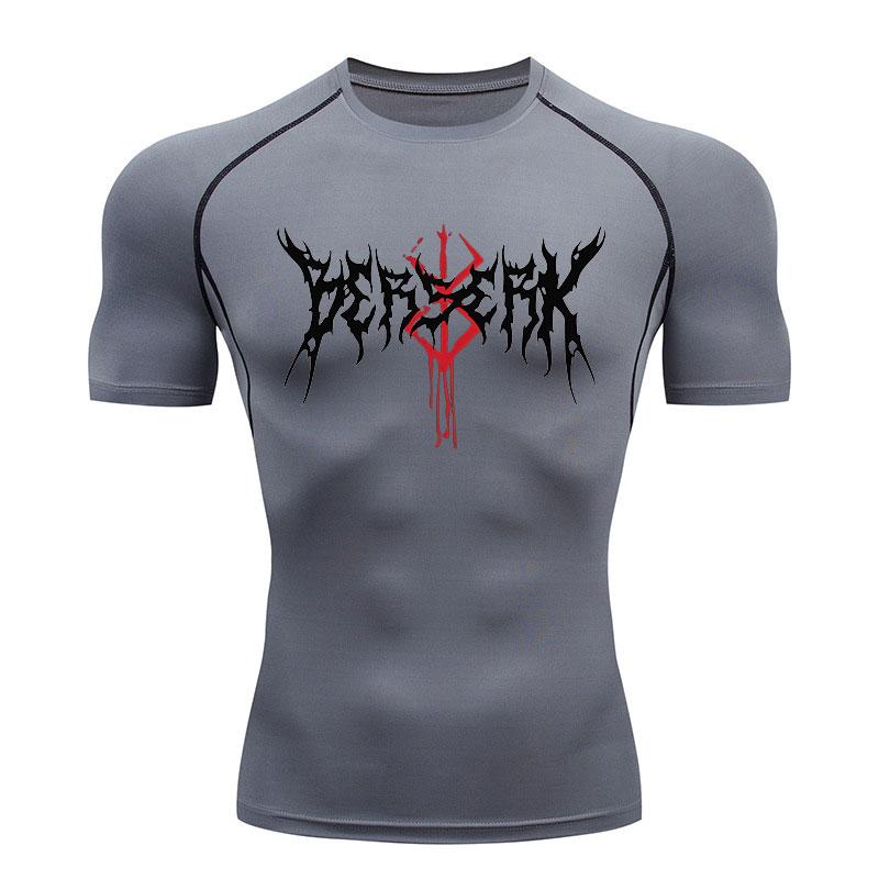 

Summer Sports Quick-dry Compression Fitness for Men T-shirt Exercise Comfortable Running Training Fashion Short Sleeves Slim Fit Top XXXL