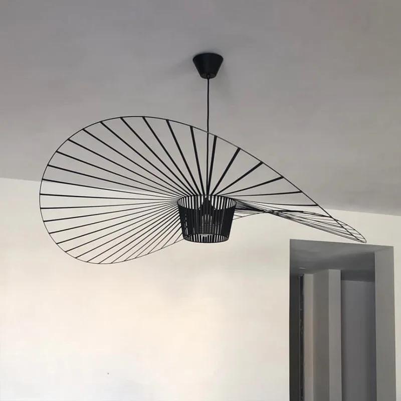 Italian Cross-border Nordic Straw Hat Lamp Fabric Restaurant Art Living Bedroom Designer Internet Celebrity Modern Simple Lamps D60cm