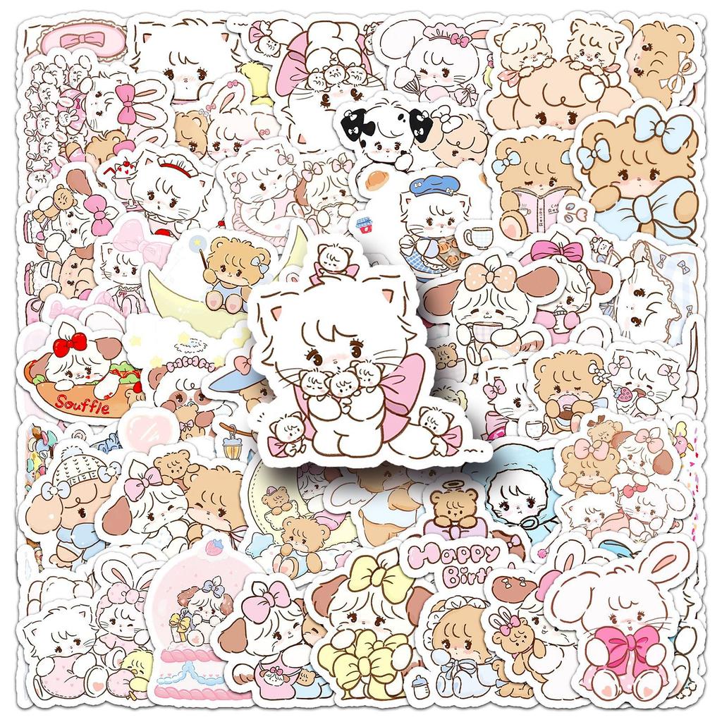 Doodle Cartoon Girly-Heart Adorable Gukka Decorative Stickers