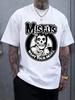 Short Sleeved Round Neck Y2k Tshirt Unisex Clothing New In Top Tees Unisexs Tshirt Camisetas Misfits Rock Band Pattern Tops