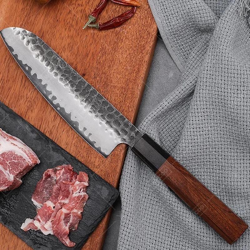 WXCOO Japanese Kiritsuke Knife Meat Cutting Fish Fillet Damascus Boning Knife Professional Cooking Chef Knives Wooden Handle