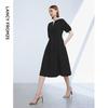 LANGZI Acetate Lantern Sleeve Little Black Dress