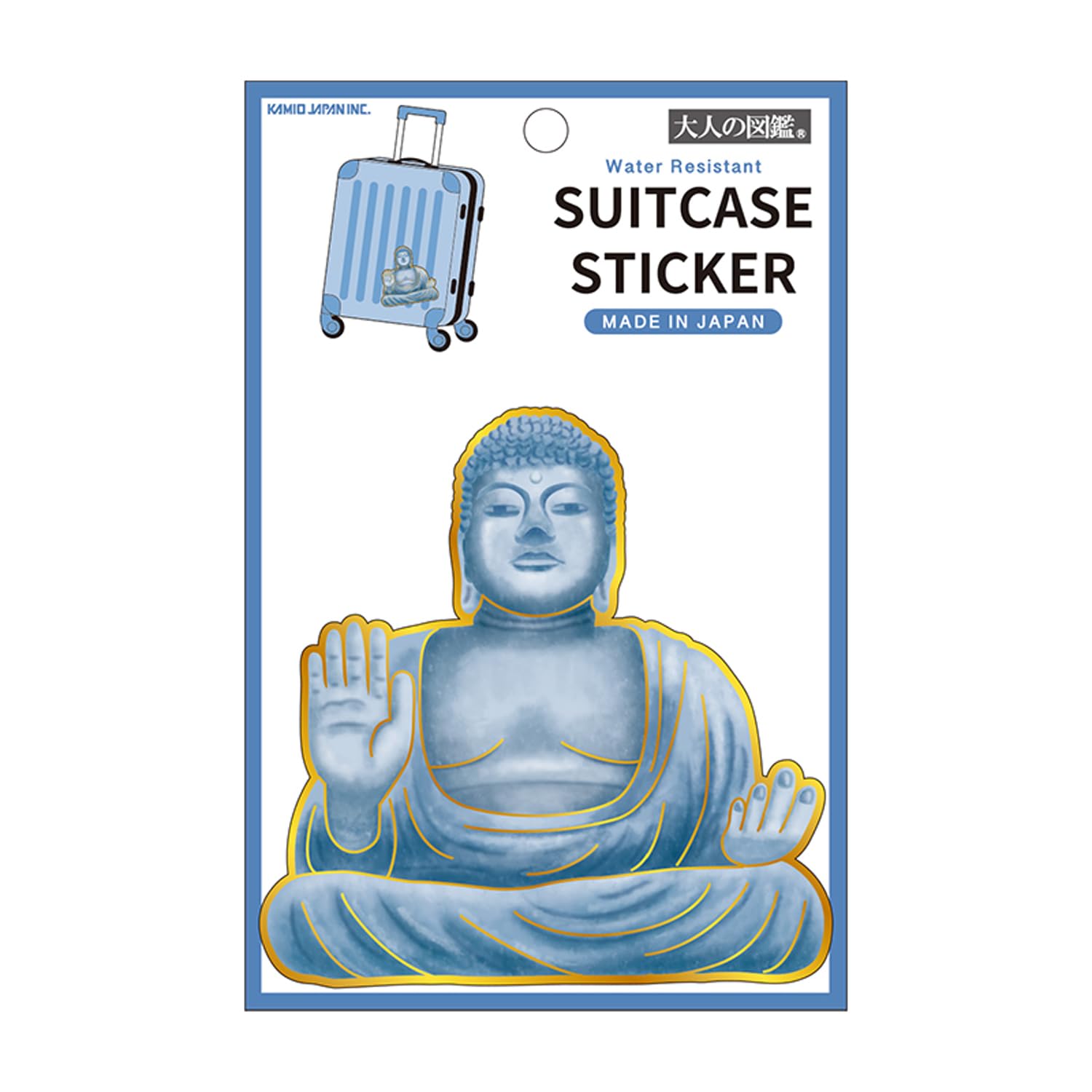

Kamio Japan Sticker Adult Illustrated Suitcase Sticker Great Buddha 226594