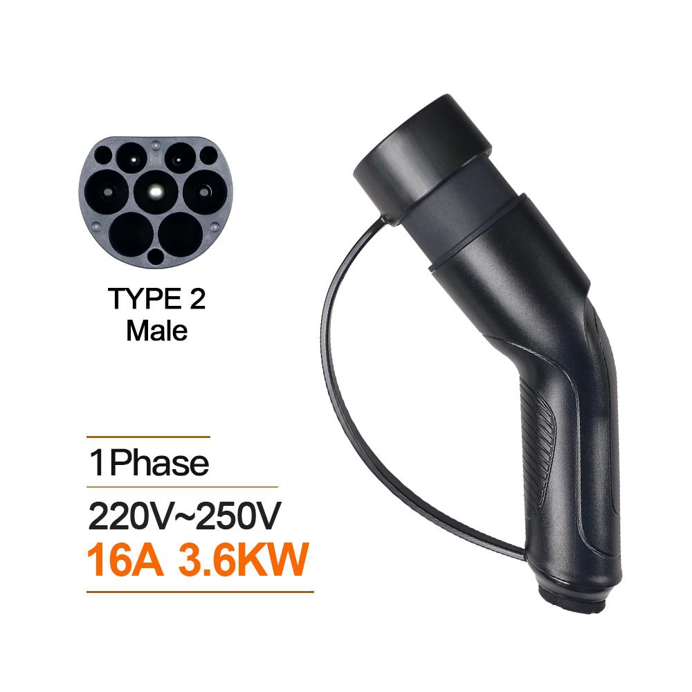 GOODCELL Type2 Male/Famale Plug for Electric Car Accessories GBT 16A 32A 1/3P EV Charging Plug EVSE Charger