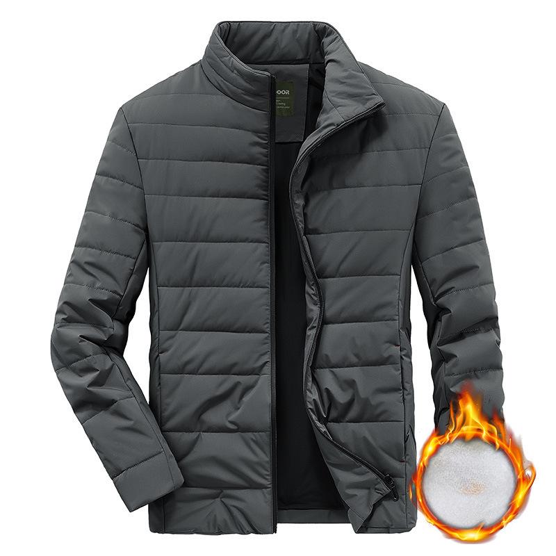 Winter Loose Solid Color Zipper Casual Warm Youth Black Thickened Cotton Clothes