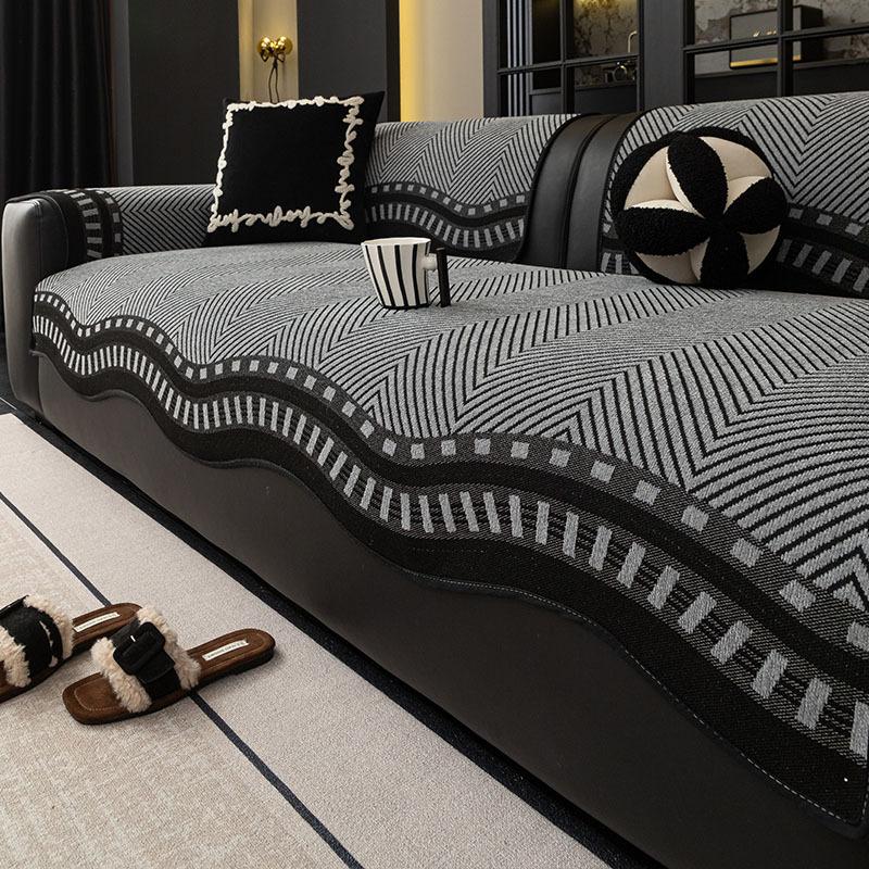 Premium Sofakissen Universal für alle Jahreszeiten Neu Gerade Reihe Sonderform Einteilig Fixiert Rutschfest Leder Sofaüberwurf