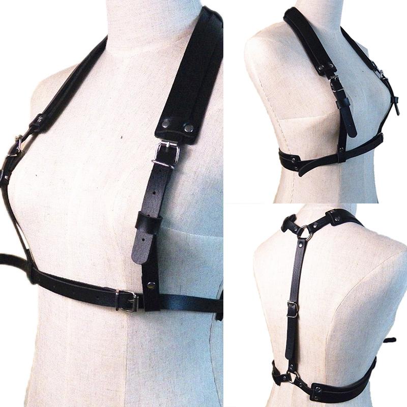 Punk Men Leather Harness Body Chest Bondage Belt Black Cosplay Erotic Belts