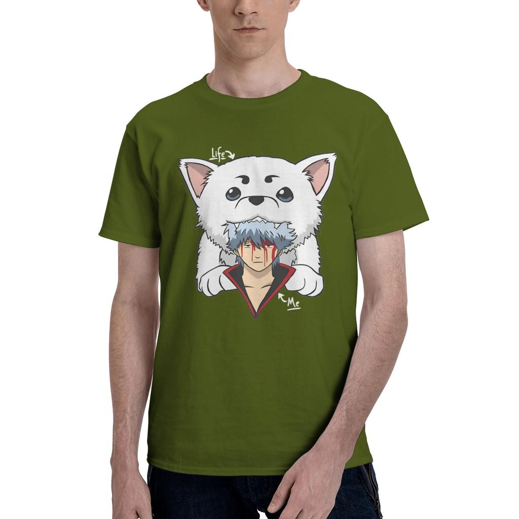 Gintama Gift Men T Shirts Gintama Fashion Tee Shirt Short Sleeve Round Collar Cotton Party Clothes TShirt