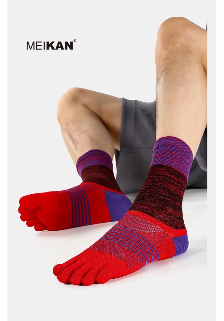 MEIKAN Unisex Baumwollsocken mit geteilter Zehe, mittelhoch, für Radfahren & Laufen