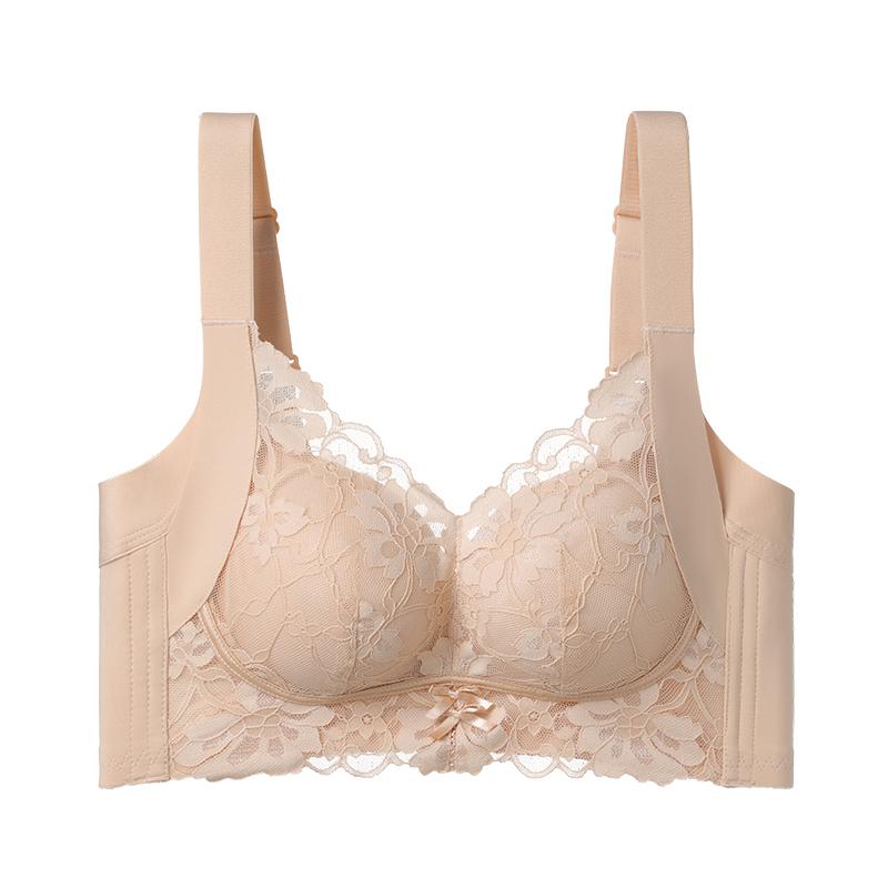Lace micro transparent comfortable gathering bra, 24 hours without skin pricking, A-B cup exclusive, exquisite and not restrictive