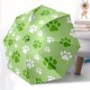 1pc Paw Prints Automatic Open 8-Rib Windproof Umbrella, Travel & Commuting, Suitable for All Seasons