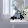 4Pcs Metal Quail Garden Decorative Statues Standing Metal Quail Lawn Sculptures Ornaments Metal Quail Art Sculptures