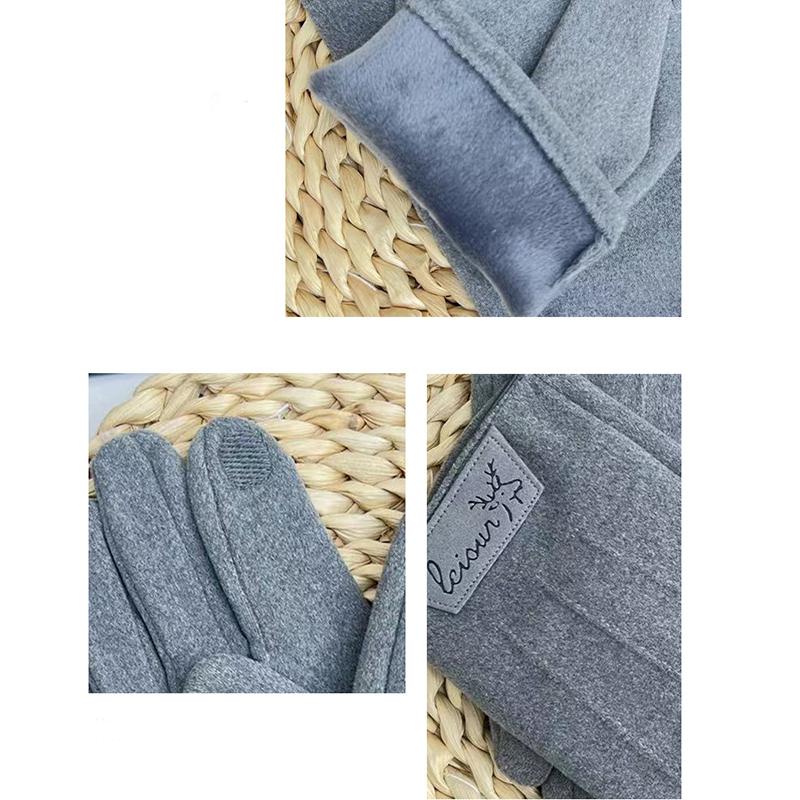 Winter Keep Warm Touch Screen Plus Velvet Inside Mens Gloves Fashion Personality Simple Thicken Man Outdoor Drive Cycling