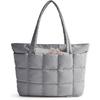 Expandable Tote Bag for Women, Puffer Work Tote Handbag, Quilted Carry On Bag for Travel Gym