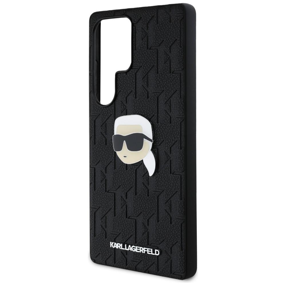Karl Lagerfeld Leather Monogram Pin Logo Case for Samsung Galaxy S25 Ultra Black