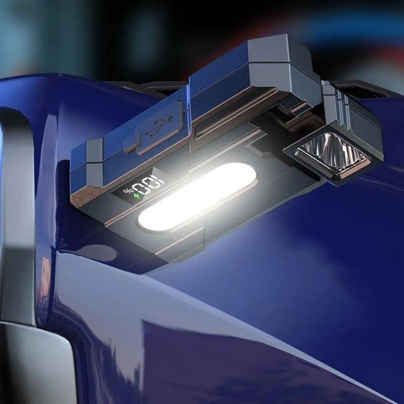 MultiFunction Portable Work Light EDC Flashlight With Charging Cable Portable Pocket Mini Light Double Light For Outdoor Camping