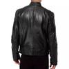 European and American men's clothing men's leather jacket male teen stand-up collar punk men's locomotive leather jacket plus logo