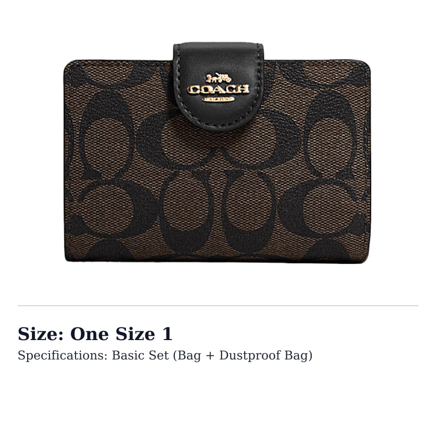 COACH Corner Zip Canvas With Leather