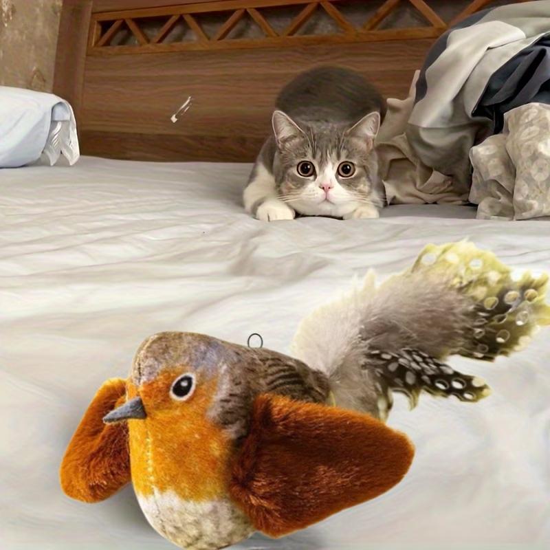 Self-Playing Cat Toy: Automatic Hanging Bird With Catnip & Chirping Sound, Mental Stimulation Teaser For Kittens Exercise