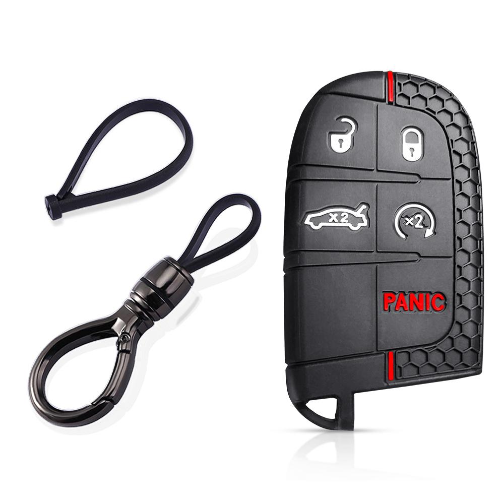 Car Remote Key Protector Cover For Dodge Charger Hellcat Journey for Jeep Cherokee Compass Grand Cherokee Renegade Chrysler 300c