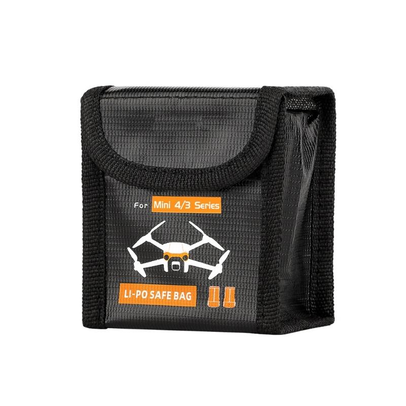 Heat Resistant Battery Safety Bag Container Fit for Miniature Drones Battery Storage Transport Fireproof Protective Case