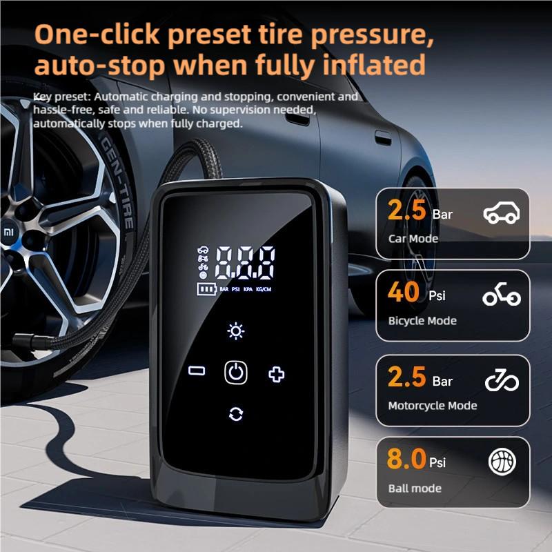 140PSI Portable Bike Pump Smart Wireless Tire Inflator for Bicycles, Balls, Motorcycles, and Cars