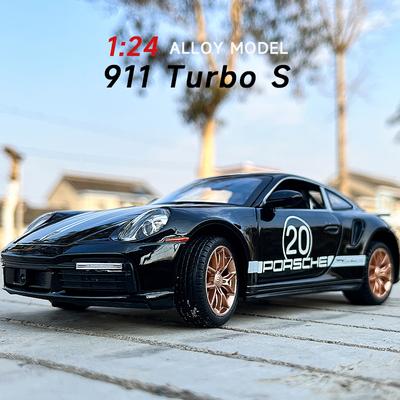 911 Turbo S Diecast 1:24 Alloy Model Car Miniature Metal Sportcar Vehicle Collectible Birthday Gift Children Play Kids 