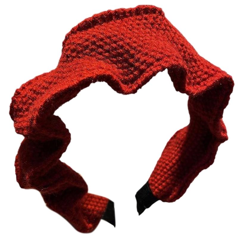 Strukturierte Kunststoff Kopfbedeckung Acryl Gestrickter Haarreif Merkmal Breite Kante Für Herbst Winter Mode Haarstyling