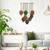 Wall Mounted Bohemian Style Decoration Hand Woven Decorative Tapestry Wooden Bead Leaf Tapestry Bedroom Wall Decoration