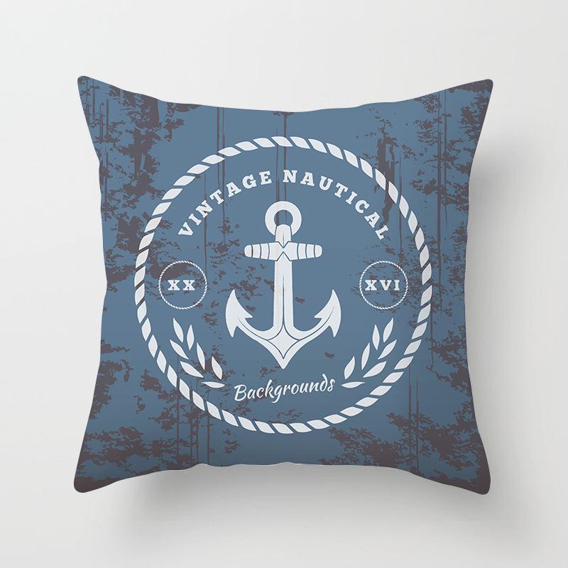 Ins Home Supplies Hand-painted Ocean Car Pillow Office Cushion Cover
