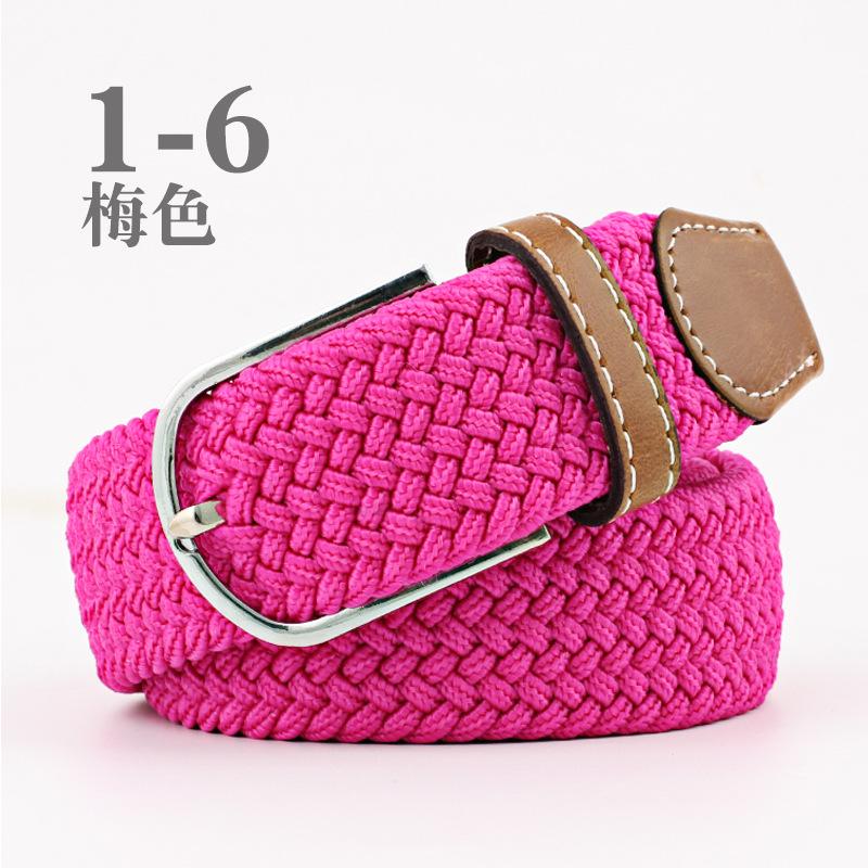 Women Casual Knitted Pin Buckle Without Holes Men Belt Woven Canvas Elastic Expandable Braided Stretch Belts for Female Jeans
