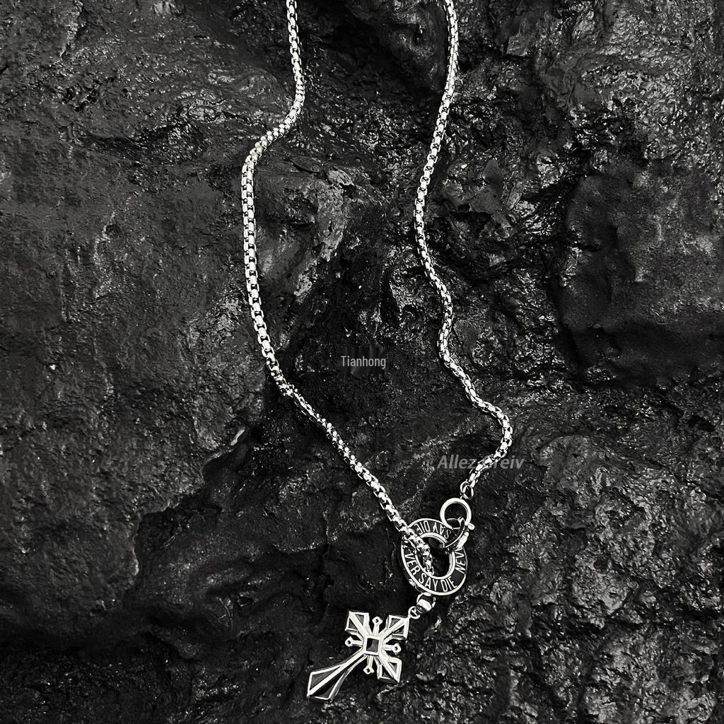 Men's Minority Design Cross Necklace In Titanium Steel - Street Cool, Original, Non-Fading Accessory