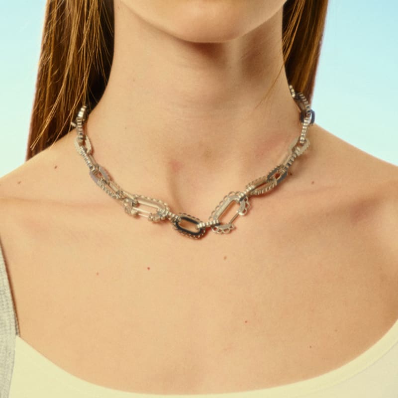SENTIMENTS no.510 [silver] LACE LINE CHIAN necklace