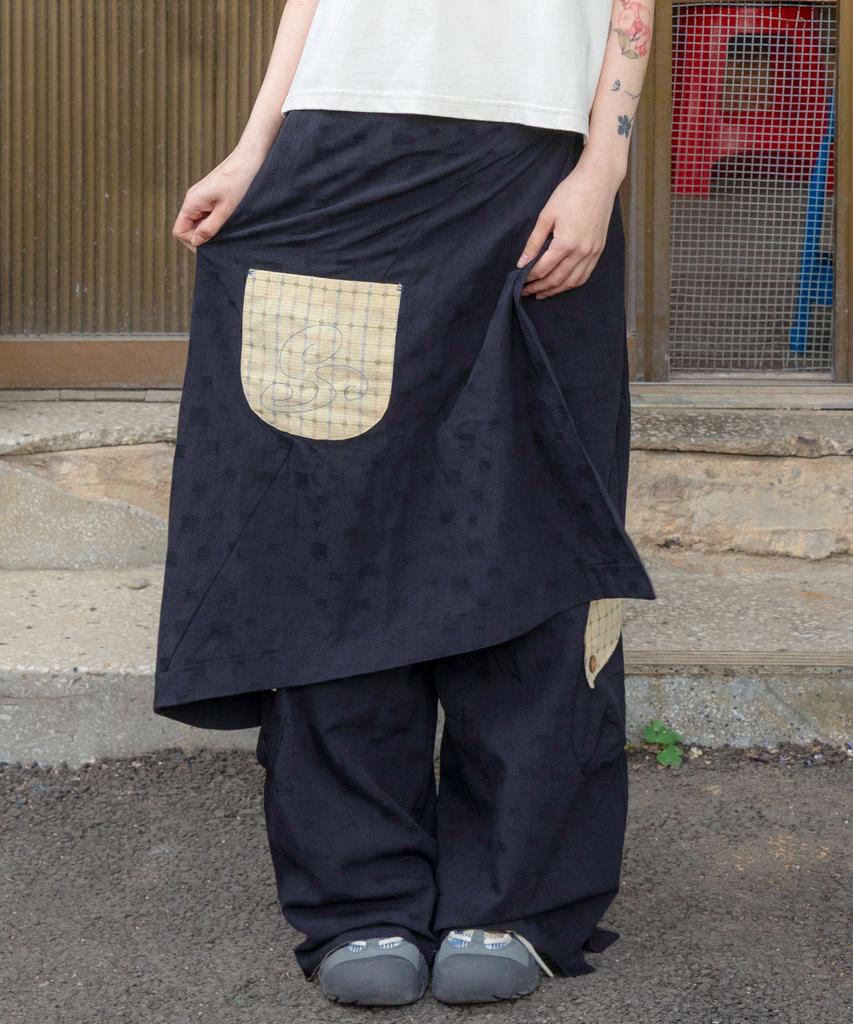 RuNaKi'Hu' Wxp092 Sukeru Kokoro Linen Layered Pants (Black)