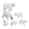 Lifelike White Bear Model Educational Ocean Animal Figures Model White Bear Decoration6pcs