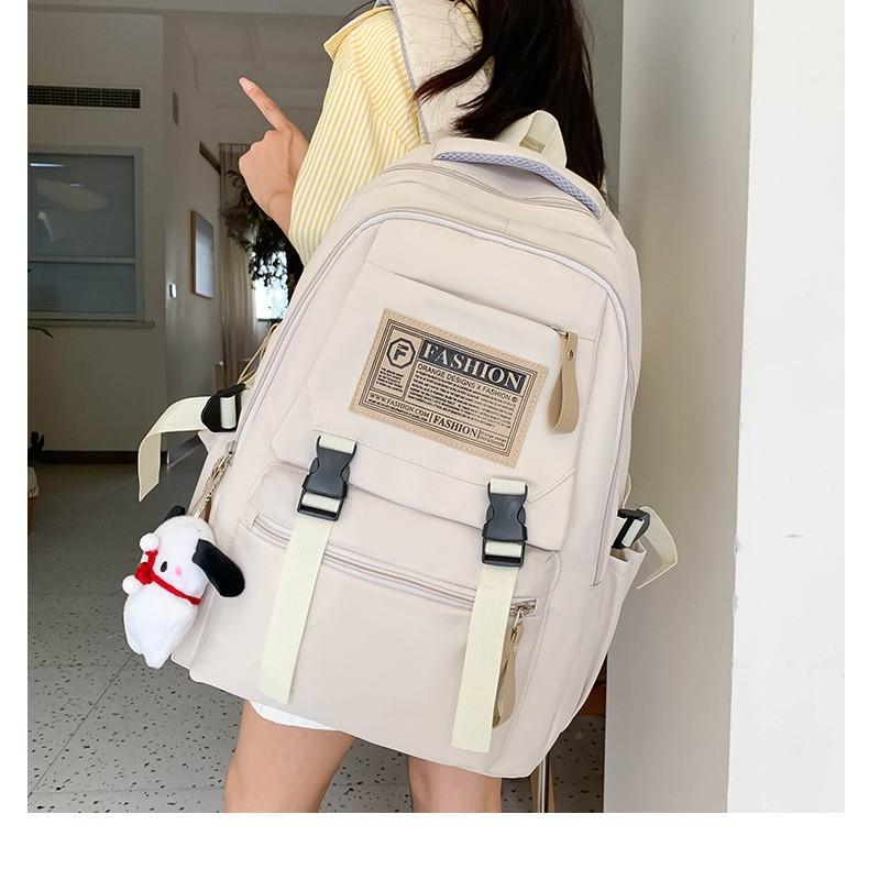 

School Bag Female Large Capacity Male High School Junior High School Student Middle School Student Backpack Backpack Elementary School Student Collection plus purchase free pendant хаки