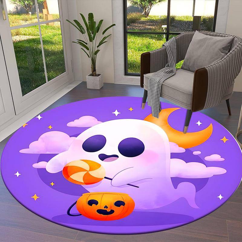 1pc Office Carpet Chair Mats Halloween Ghost with Candy Bucket Perfect for Decorating Office Chairs, Living Rooms, Or Bedrooms.YDT013