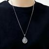 S925 Sterling Silver Double-Sided Tibetan God of Wealth Jaki Lham Pendant - Unisex Necklace