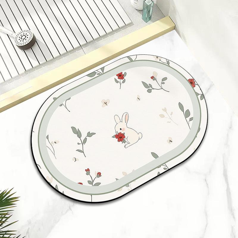 Bedroom Ins Wind Diatom Mud Absorbent Foot Mat Quick Dry Non-slip Mat Toilet Toilet Door Mat Cartoon Carpet