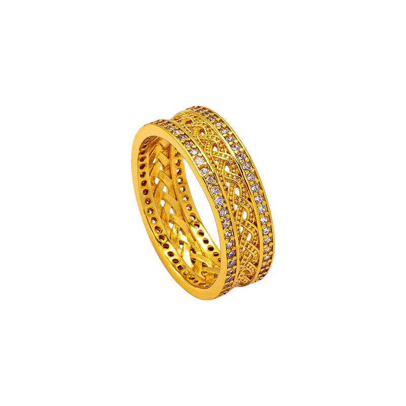 Hollow Ring Women's National Trend Filigree Wind and Rain Ring Retro Versatile Accessories