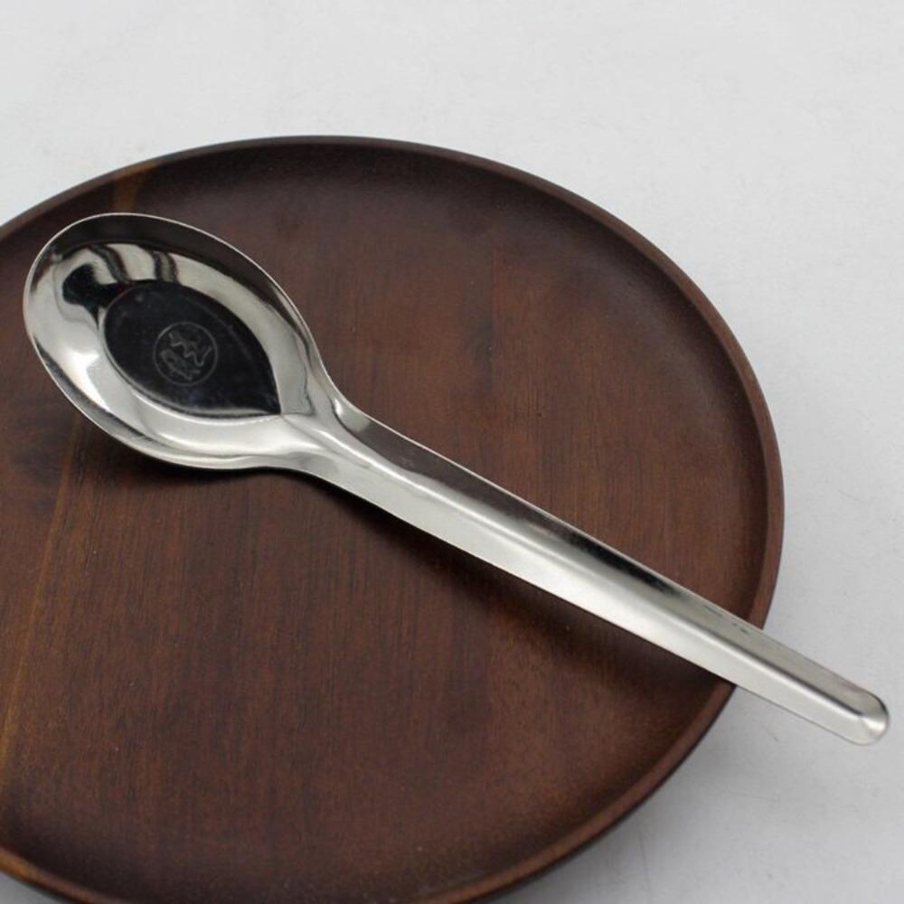5/10pcs Flat Stainless Steel Spoon Set Thickened Eating Soup Rice Spoon  Kitchen Utensils