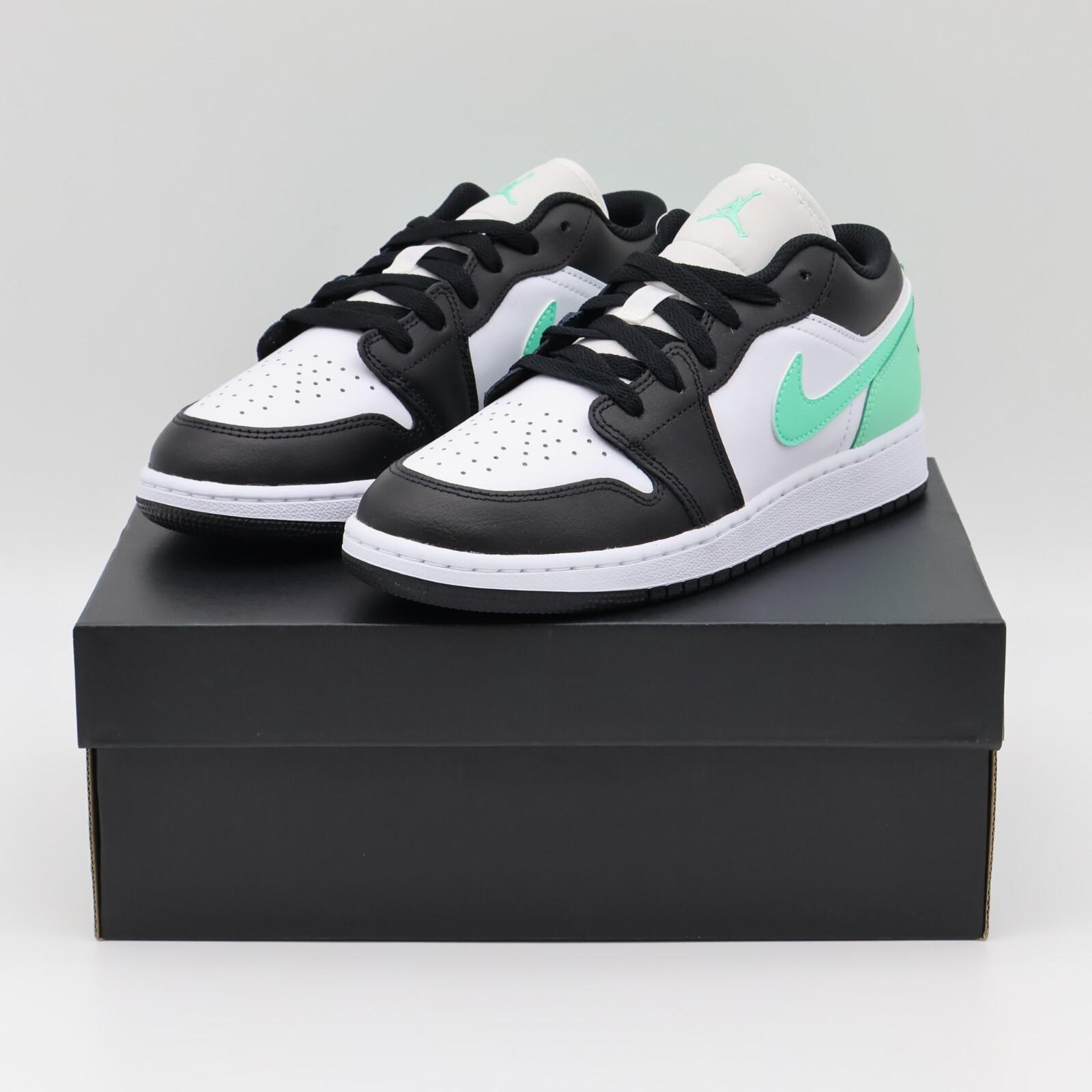 553560-131 Nike GS Air Jordan 1 Low White Green Glow Black 6.5Y