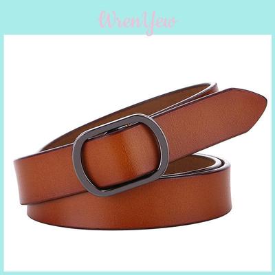 Cintura in Pelle da Donna con Fibbia in Metallo Stile Vintage Accessorio Casual per la Vita