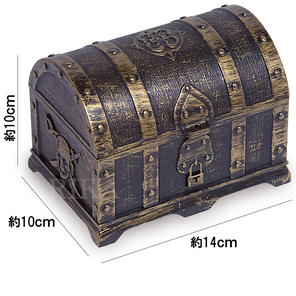 ARIKA Treasure Chest Toy Box Pirate Gold Coins Treasure Set of 100 (Antique)