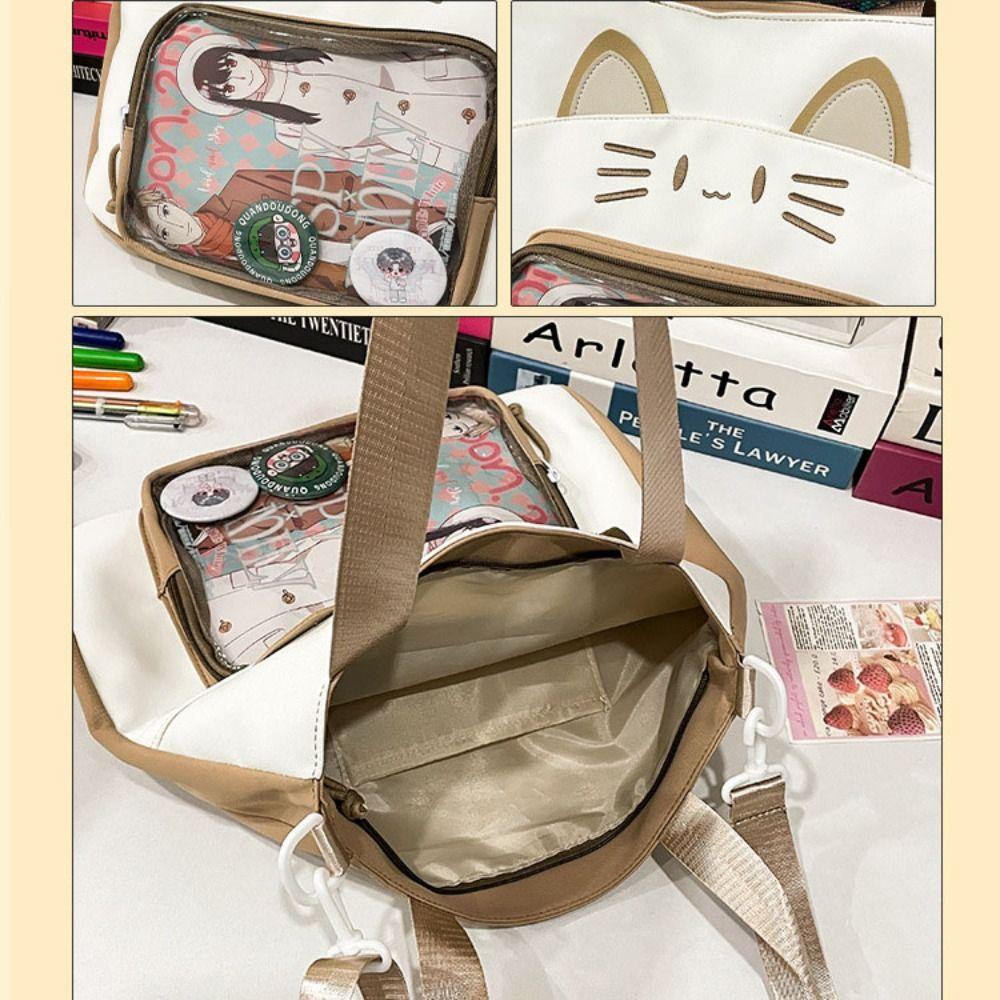 Idol Merchandise Storage Transparent Pocket Zipper Bag Fashion Backpacks Kawaii Cat Itabag  Outdoor