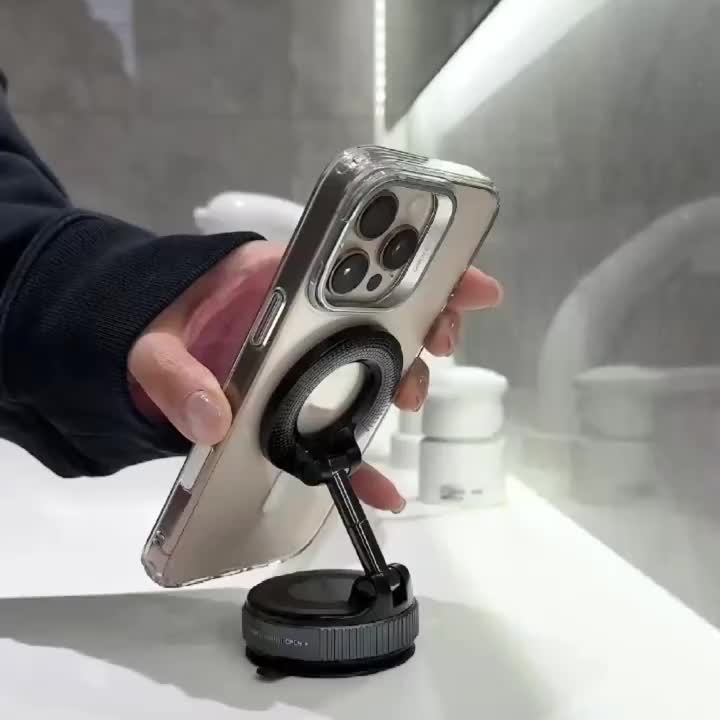 360° Adjustable Magnetic Phone Holder, Suitable for Car Desktop Use, Compatible with iPhone 16/15/14/12 Series, Portable Foldable Car Mount