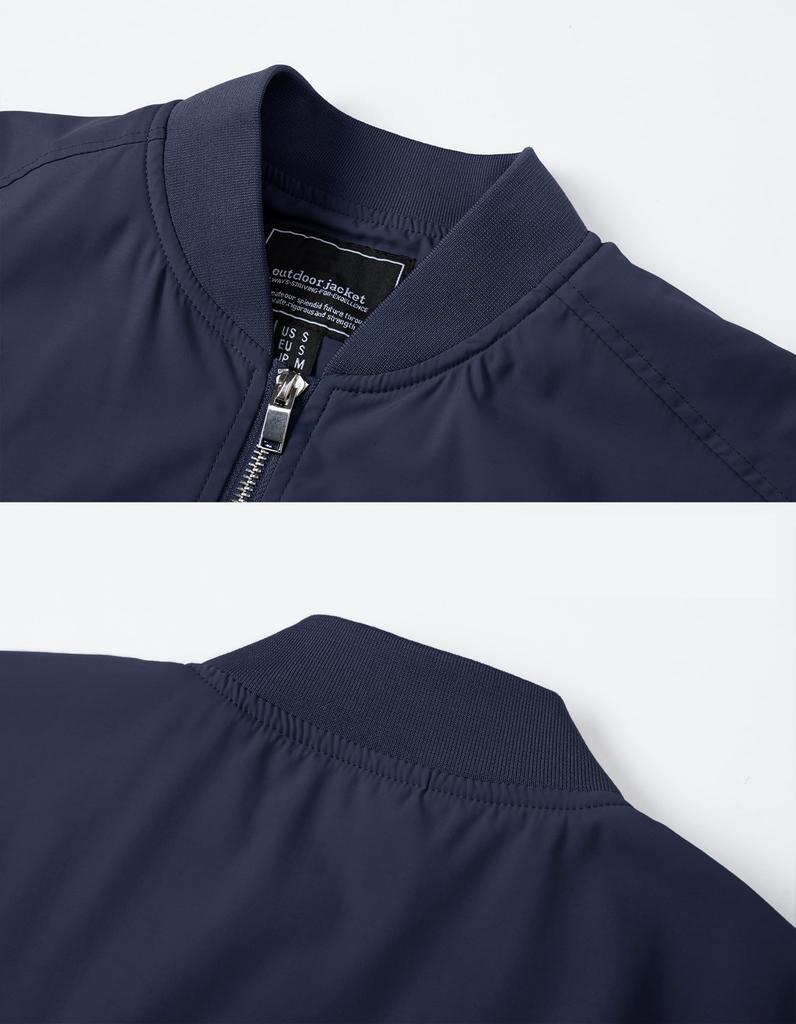 Outerwear Spring Clothes Swing Top Large Size Military Jacket Climbing Blouson Workwear Coat Windproof Stadium Jacket Zip Up Navy 3XL [KEFITEVD] Men's